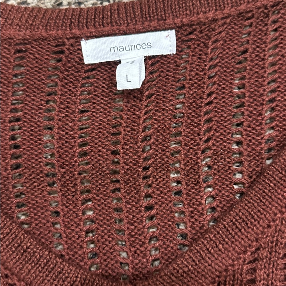Maurices Women's V-Neck open Knit Sweater - Picture 2 of 5